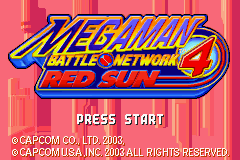 Mega Man Battle Network 4 Red Sun Title Screen